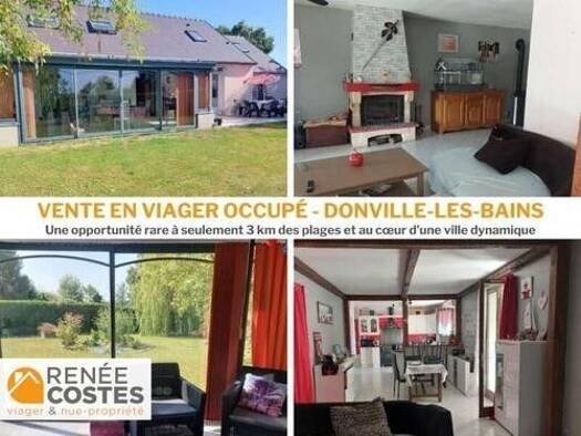 Maison en viager occupé Bouquet 105 250 € 5 pièces 5 chambres 140 m² 976 m² de terrain Donville-les-Bains 50350