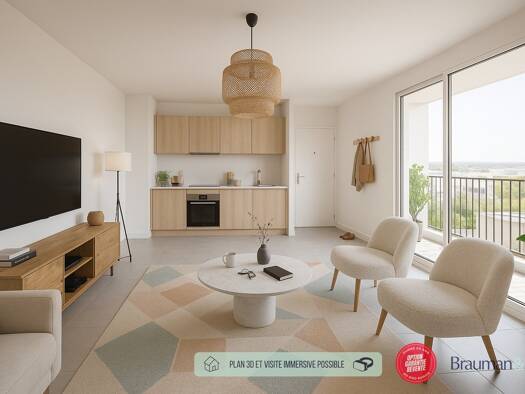 Appartement à vendre - Neuf 295 000 € 3 pièces 64 m² 3ème étage Palmer Cenon 33150