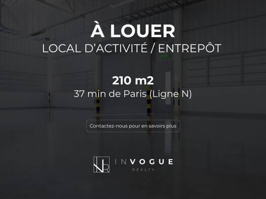 Local d'activités à louer 2 200 € 210 m² d'espace de stockage Méré 78490