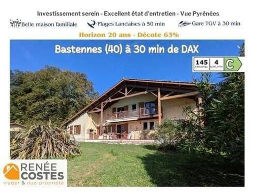 Maison en viager occupé Bouquet 45 060 € 7 pièces 5 chambres 196 m² 27 331 m² de terrain Saint Vincent Dax 40100
