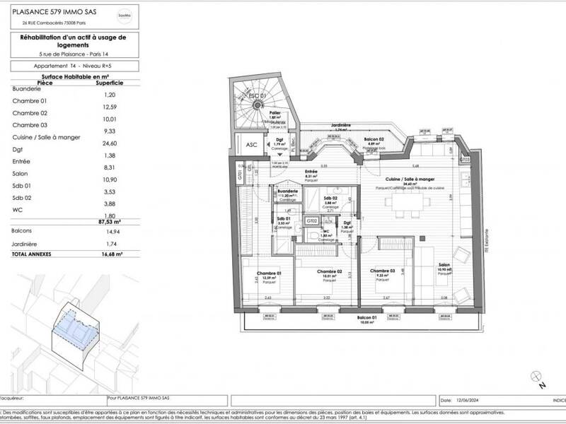 Maison à vendre, 104m², PARIS 14E