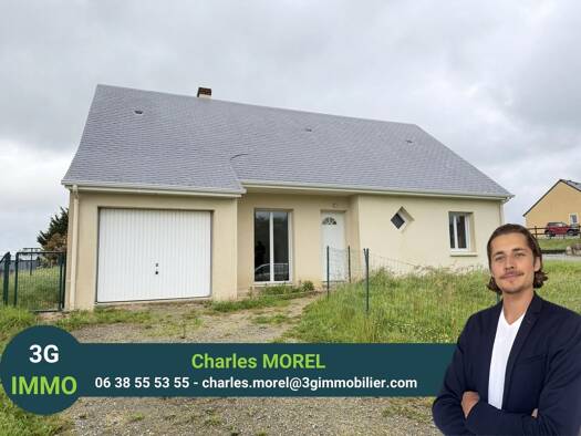 Maison de plain-pied à vendre 135 000 € 4 pièces 3 chambres 80 m² 850 m² de terrain Mont-Saint-Jean 72140