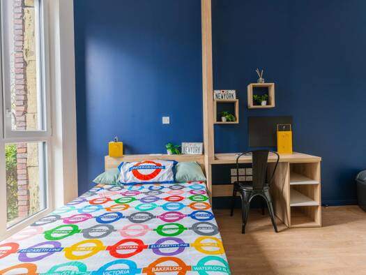 Appartement à louer - logement étudiant 670 € 1 pièce 22 m² 9 étages Hôtel de Ville-Pont de Bois Villeneuve-d'Ascq 59491