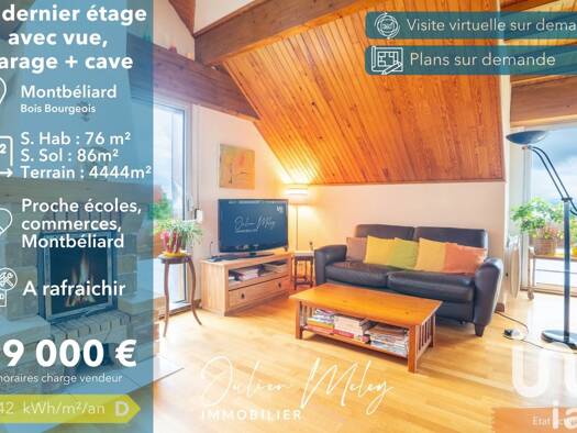 Duplex à vendre 99 000 € 3 pièces 2 chambres 76 m² 3 étages Citadelle Montbéliard 25200