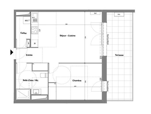 Appartement à vendre 215 000 € 2 pièces 1 chambre 50 m² Igny 91430