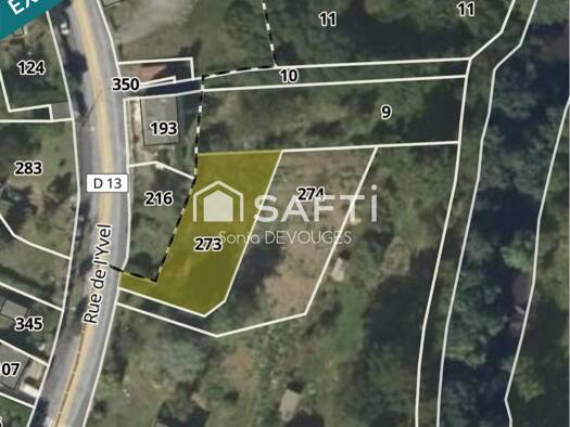 Terrain constructible viabilisé à vendre 27 000 € 626 m² de terrain Loyat 56800