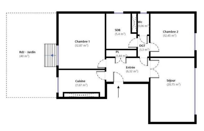 Maison à louer, 69m², SAINT MAUR DES FOSSES