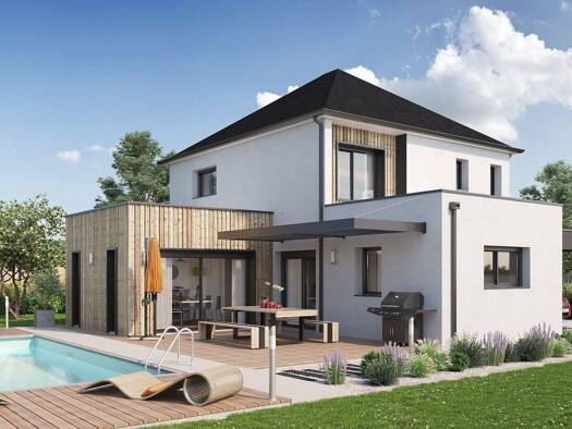 Terrain avec maison neuve à vendre 404 453 € 5 pièces 4 chambres 138 m² 437 m² de terrain Romagné 35133
