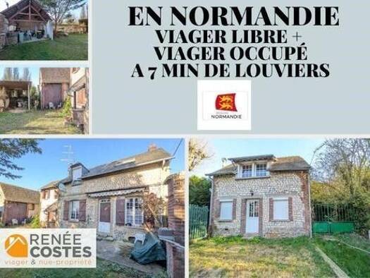 Maison en viager occupé Bouquet 64 650 € 5 pièces 4 chambres 140 m² 760 m² de terrain Cote de la Justice-Saint Lubin Louviers 27400