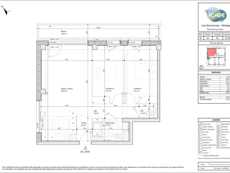 Maison à louer, 73m², SAINT OUEN