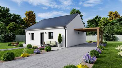 Maison de plain-pied à vendre 240 166 € 4 pièces 3 chambres 73 m² 450 m² de terrain Centre Ville-Pommiers Chambray-Lès-Tours 37170
