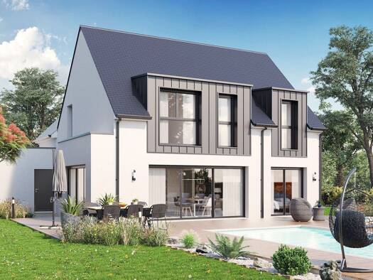 Terrain avec maison neuve à vendre 394 632 € 7 pièces 6 chambres 150 m² 457 m² de terrain Petit-Fougeray 35320