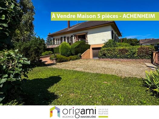 Maison de plain-pied à vendre 350 000 € 5 pièces 3 chambres 114 m² 660 m² de terrain Achenheim 67204