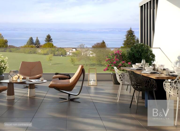 Appartement à vendre 749 000 € 4 pièces 3<br/>chambres 109 m²<br/>superficie Dernier étage, 2/2<br/>étage Évian-les-Bains 74500