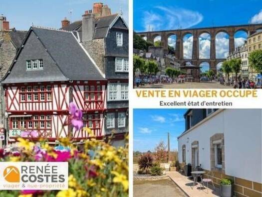 Maison en viager occupé Bouquet 107 685 € 6 pièces 4 chambres 137 m² 1 489 m² de terrain Ploujean Morlaix 29600