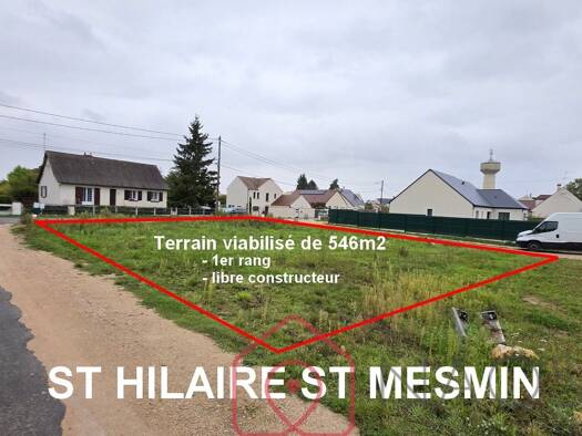 Terrain constructible viabilisé à vendre 146 000 € 546 m² de terrain Saint Hilaire Saint Mesmin 45160