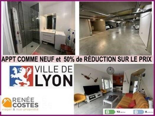 Appartement en viager occupé Bouquet 169 620 € 3 pièces 2 chambres 61 m² Étage 3/4 Les Brotteaux-Bellecombe-Masséna Lyon 6ème 69006
