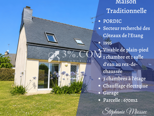 Maison à vendre 339 900 € 5 pièces 4 chambres 98 m² 670 m² de terrain Cote Bleu Pordic 22590