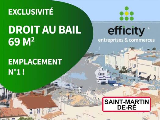 Activités diverses à vendre Fonds de commerce 550 000 € 2 pièces 69 m² de surface de vente Saint-Martin-de-Ré 17410
