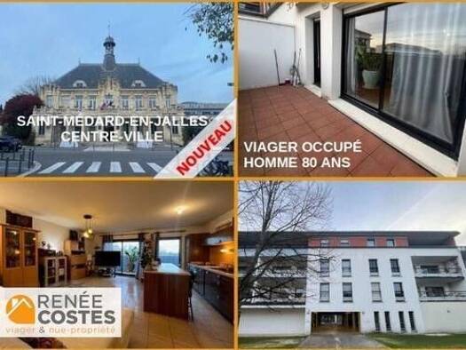 Appartement en viager occupé Bouquet 61 850 € 3 pièces 2 chambres 61 m² Étage 2/3 Chartrons Bordeaux 33000