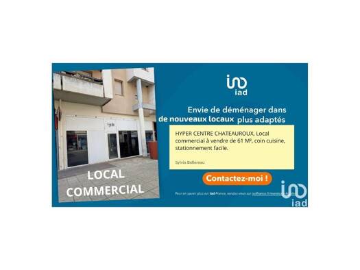 Local d'activités à vendre 59 500 € 61 m² d'espace de stockage Saint Christophe-Les Rocheforts Châteauroux 36000