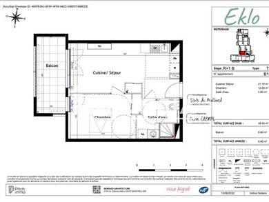 Appartement à louer 614 € 2 pièces 1 chambre 39,5 m² 1er étage Courbessac Nîmes 30000