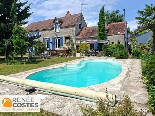 Maison en viager occupé Bouquet 107 200 € 5 pièces 4 chambres 140 m² 1 053 m² de terrain Les Chaises Saint-Jean-de-la-Ruelle 45140