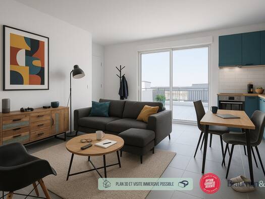 Appartement à vendre - neuf 205 000 € 2 pièces 1 chambre 44 m² 3ème étage Saint Claude - Torcols Besançon 25000