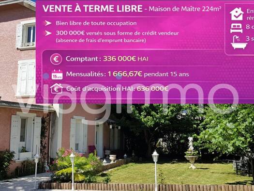 Maison en viager Bouquet 336 000 € 9 pièces 8 chambres 224 m² 648 m² de terrain Froges 38190