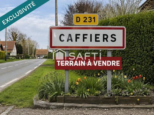 Terrain constructible viabilisé à vendre 89 500 € 1 027 m² de terrain Caffiers 62132