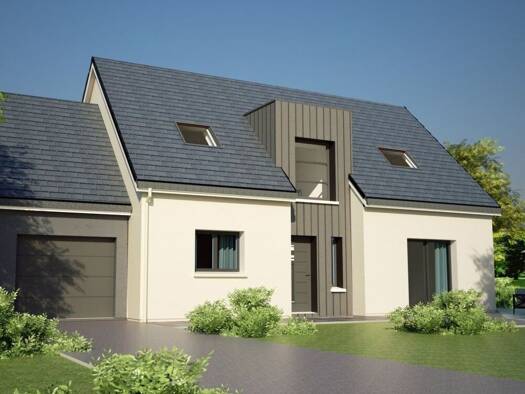 Terrain avec maison neuve à vendre 227 219 € 7 pièces 4 chambres 129,6 m² 1 200 m² de terrain Fontaine-l'Abbé 27300