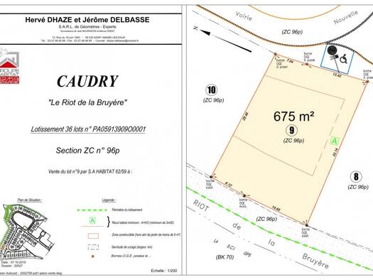 Terrain constructible viabilisé à vendre 47 300 € 675 m² de terrain Barbusse Caudry 59540