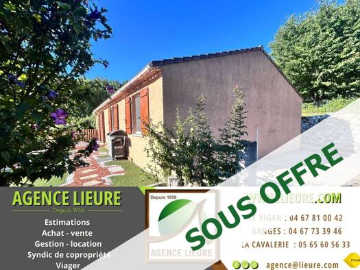Maison de plain-pied à vendre 205 000 € 4 pièces 3 chambres 96 m² 1 935 m² de terrain Avèze 30120