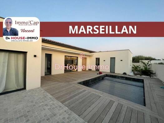 Maison à vendre 770 000 € 6 pièces 4 chambres 153 m² 550 m² de terrain Etangs et Plages Marseillan 34340