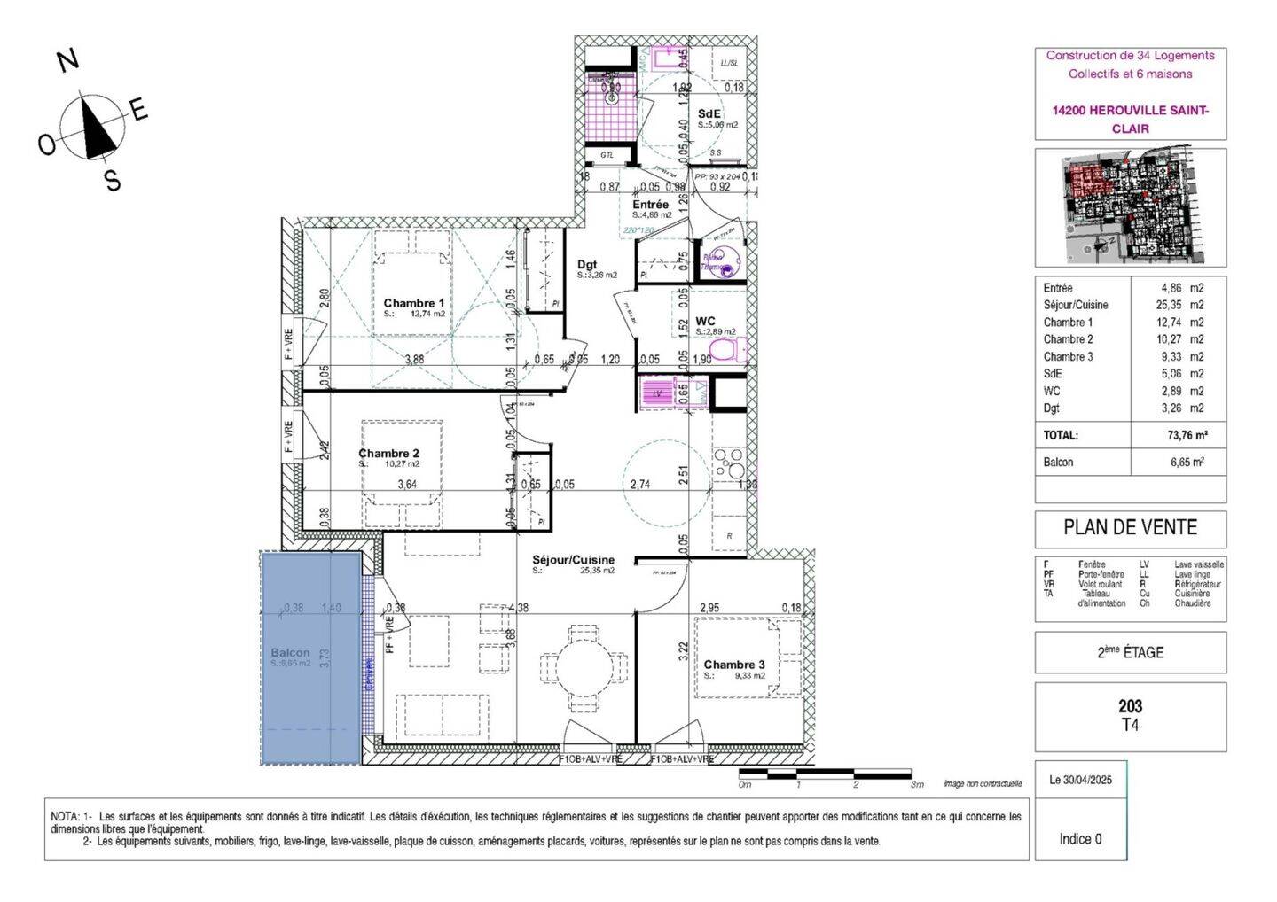Maison à vendre, 73m², HEROUVILLE SAINT CLAIR