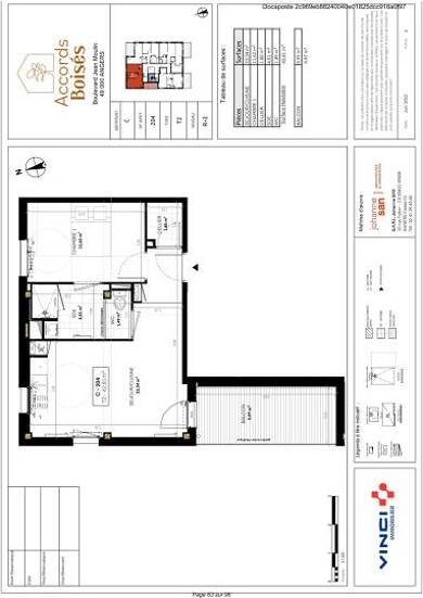 Appartement à louer 684 € 2 pièces 1 chambre 42,8 m² 2ème étage Hauts de Saint Aubin Angers 49000