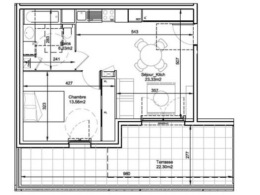 Appartement à louer 742 € 2 pièces 43,2 m² RDC Vosne-Etete Noire Neuville-sur-Saône 69250
