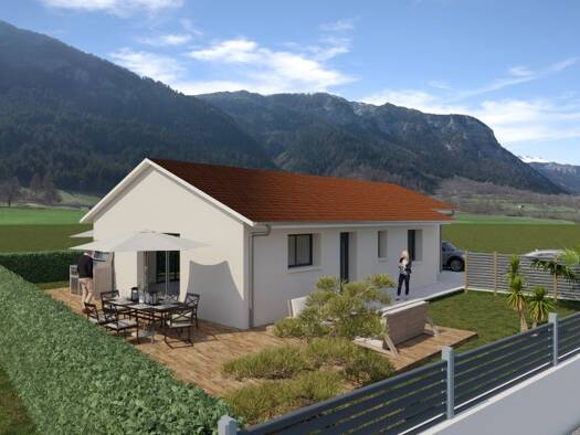Terrain avec maison neuve à vendre 237 000 € 3 pièces 2 chambres 72 m² 1 113 m² de terrain Saint-Martin-le-Châtel 01310