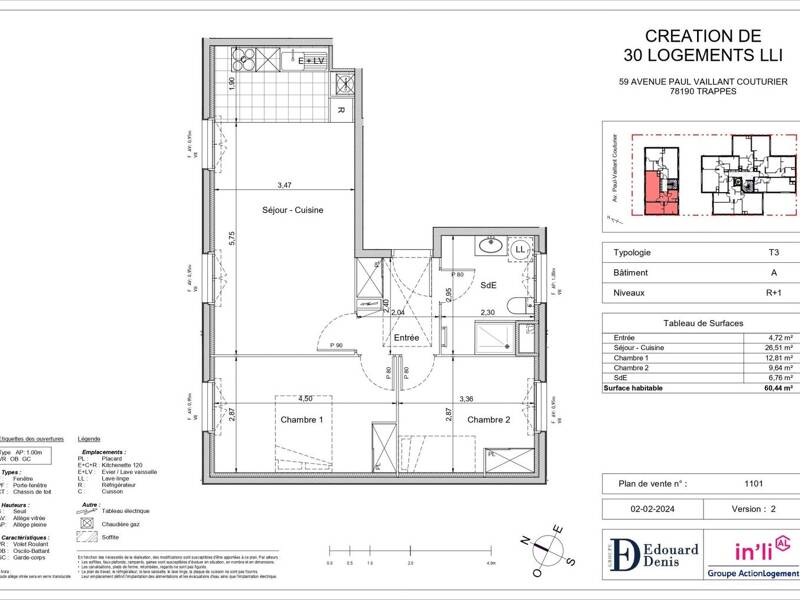 Maison à louer, 60m², TRAPPES