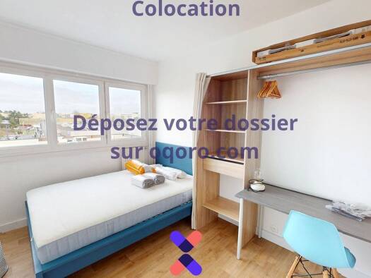 Colocation à louer 495 € 5 pièces 4 chambres 85,5 m² 3ème étage Bernardière-Bellevue-Harlière Saint-Herblain 44800