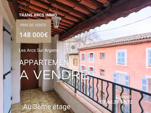 Appartement à vendre 148 000 € 3 pièces 2 chambres 57 m² Étage 3/3 Centre Les Arcs 83460