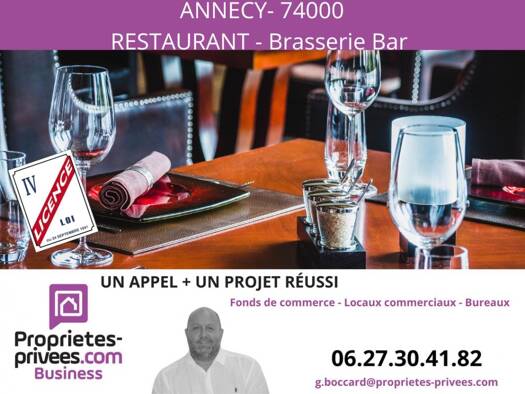 Restaurant à vendre Fonds de commerce 825 000 € 240 m² d'espace de restauration Galbert Annecy 74000