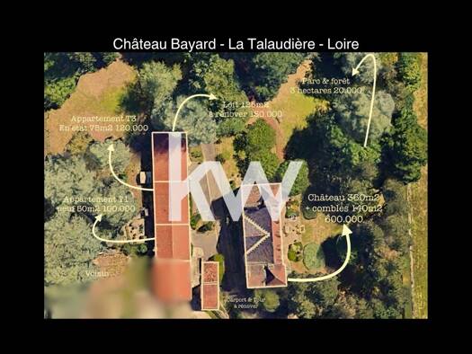 Château à vendre 990 000 € 12 pièces 7 chambres 750 m² 30 000 m² de terrain La Talaudière 42350