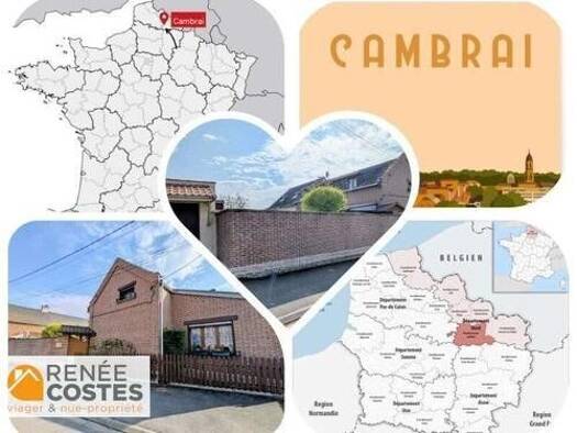 Maison en viager occupé Bouquet 24 280 € 4 pièces 2 chambres 120 m² 1 069 m² de terrain Jardins des Grottes Cambrai 59400