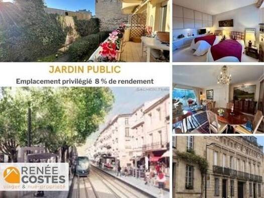 Appartement en viager occupé Bouquet 90 541 € 3 pièces 3 chambres 76 m² Étage 1/3 Jardin Public Bordeaux 33000