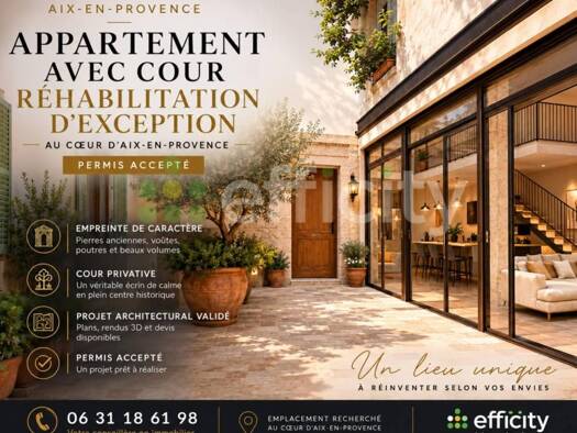 Appartement à vendre 780 000 € 4 pièces 3 chambres 161 m² RDC Centre Ville Aix-en-Provence 13100