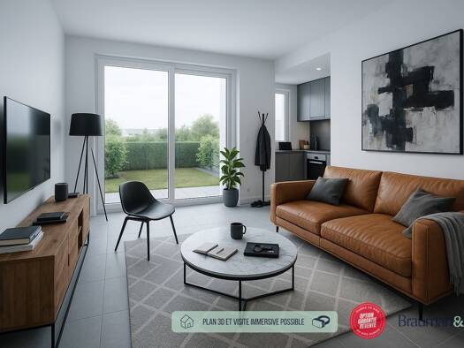 Appartement à vendre 196 400 € 2 pièces 1 chambre 46 m² RDC Rive Droite Haubourdin 59320