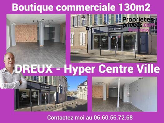 Local commercial à louer 1 530 € 130 m² de surface de vente divisible Centre Ville Dreux 28100