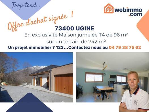 Maison à vendre 370 000 € 4 pièces 3 chambres 96 m² 742 m² de terrain Hameaux et Hery-Ugine Ugine 73400