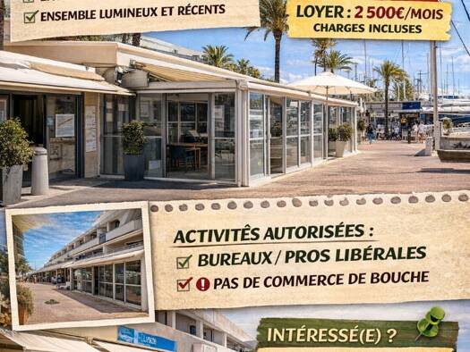 Boutique avec bail commercial 2 380 € 85 m² de surface de vente Centre La Grande-Motte 34280